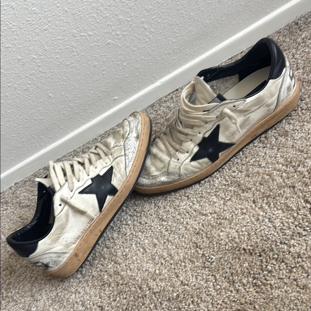 Golden Goose Ball Star Sneakers with Black and White Accents